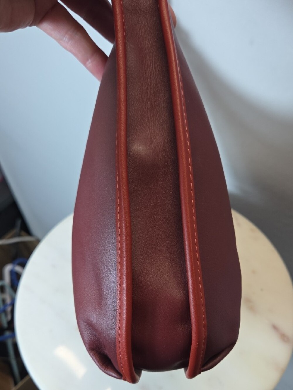 Coach Ergo Leather Shoulder Bag In Colorblock Oxblood/wine RARE - Picture 5 of 14